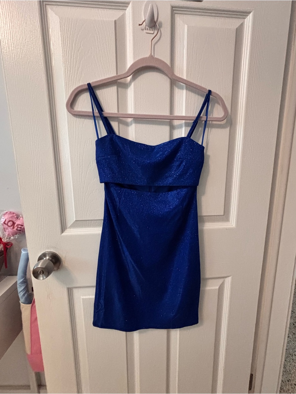 Sparkling Royal Blue Strappy Mini Dress